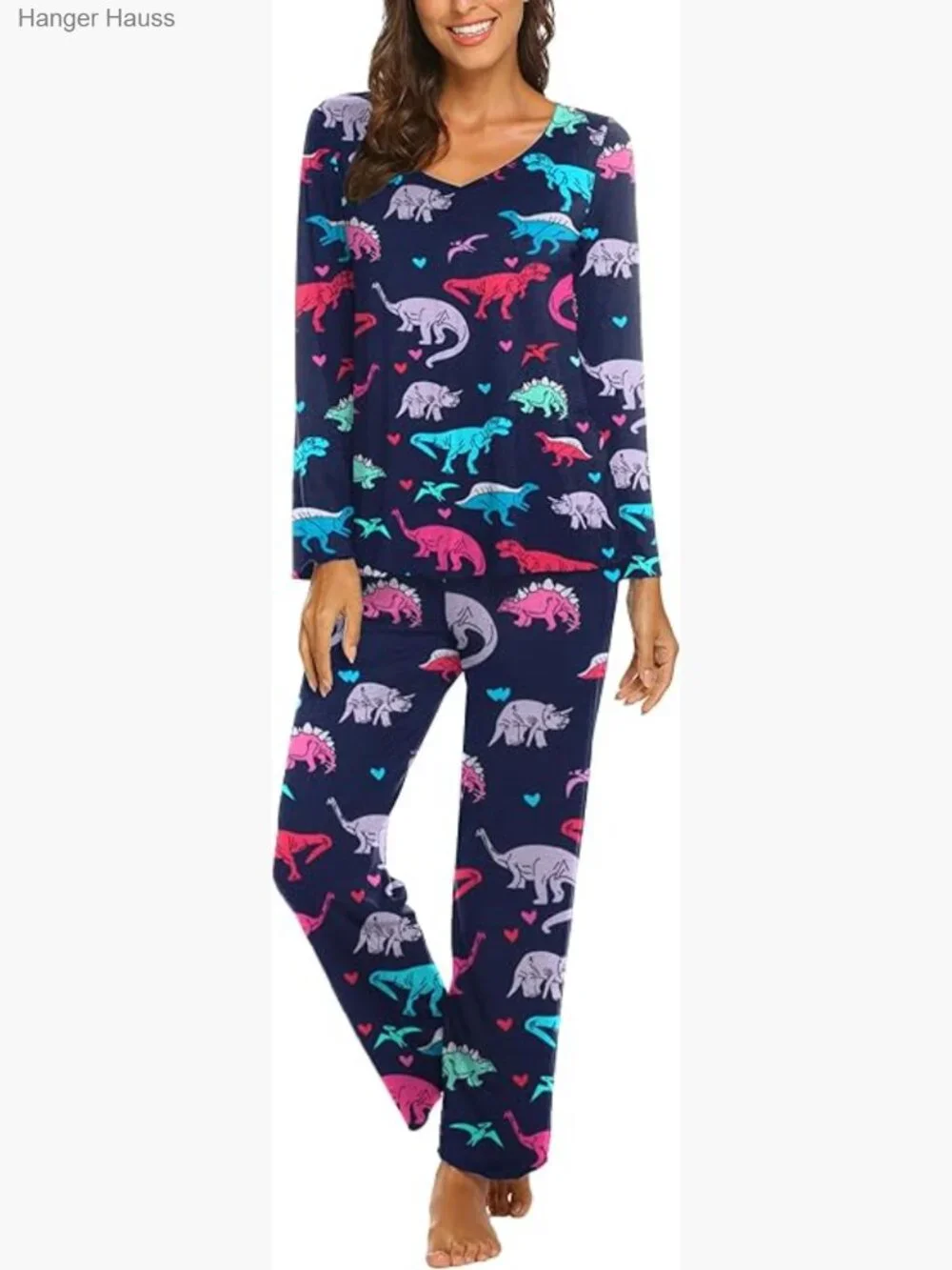 Soft Long Sleeve Pajama Set 2 Piece Lounge Wear Women's Sleepwear